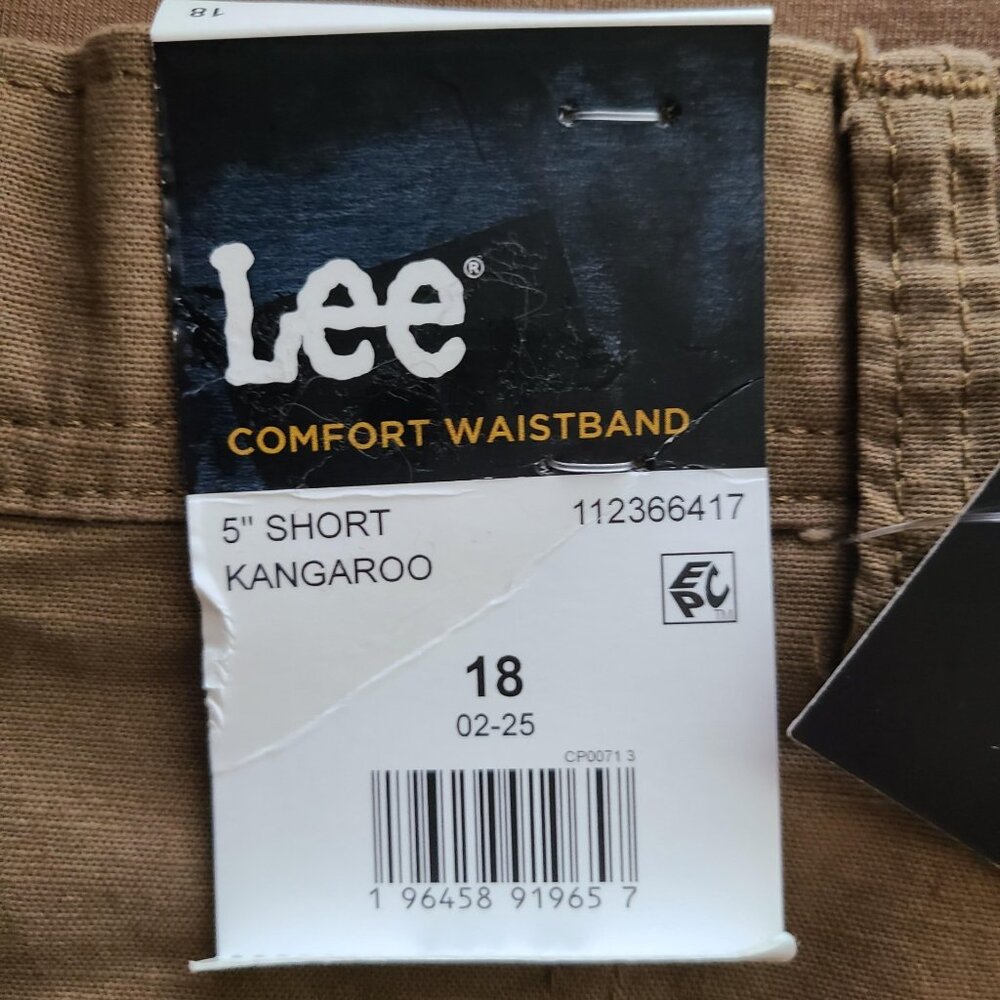 Lee Womens 5 Inch Comfort Waistband Shorts Size 18 Kangaroo Brown - Picture 2 of 8